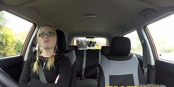 fake driving school ponytail angel with hirsute legal age youngager cookie internal cumshot after lesson