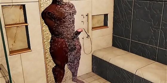 stunningly handsome duane brown jerking in the shower