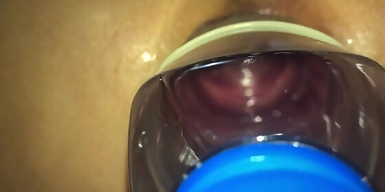 the bitch had her ass blown open with the pet bottle that you can even see the deep pink and wide