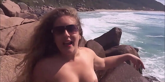 filming on the nudist beach