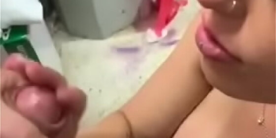 tipsy slut whiskey cakes sucks off a fan in public