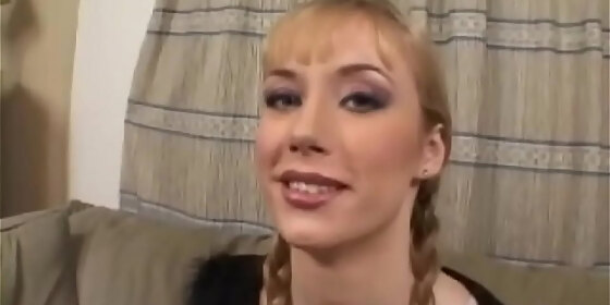 little blonde whore sucks off dick