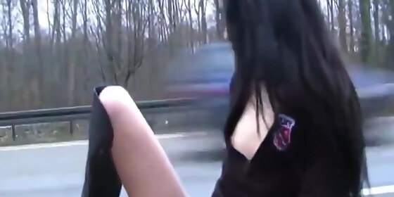 Shameless College Bitch Gets Fucked On Public Highway HD SEX Porn Video 9:39