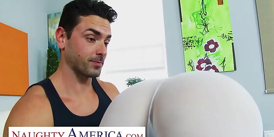 naughty america personal trainer gives allison moore a cream filled workout