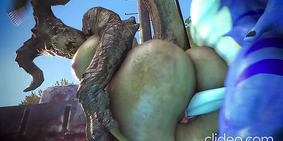 deathclaw gets fucked by a shark