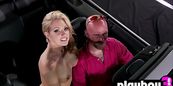 hot babes seduced a poor guy in a car and he liked it