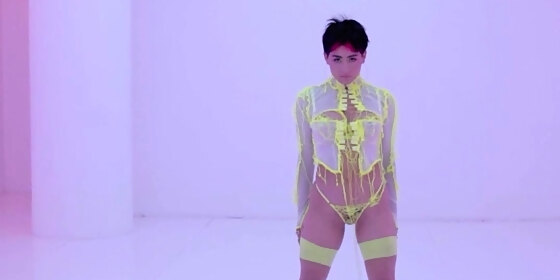 neon lingerie looks hot on latina milf