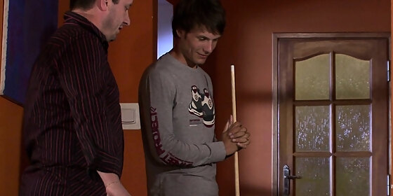 husband watching stranger drilling his young wife