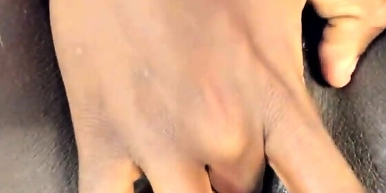 hot ebony fingering pussy up close with lush