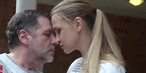 gradpa fucks tight and wet teen pussy with cumshot in her mouth