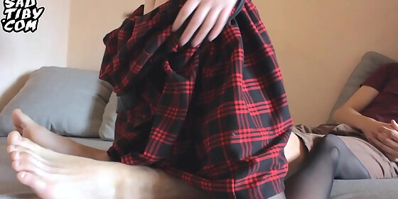 in stockings fucking with stepbrother cumshot