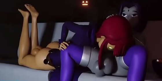 starfire sucks raven dry