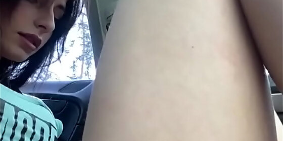 nipple alena zenina masturbates in the car