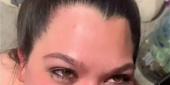 cumshot in mouth and facial of sillyslutwife
