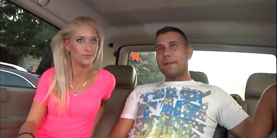 quickie with super hot blondie in car