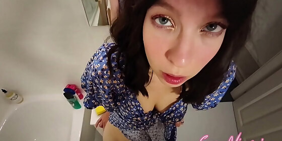 milf gets no rest while cleaning the bathroom free use