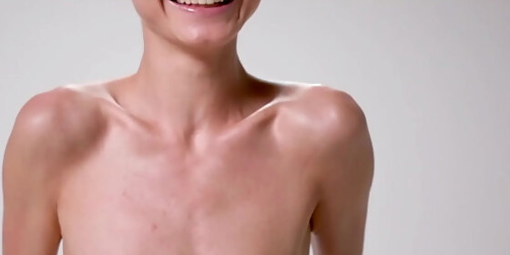skinny teen jane f bounces on ball showcasing her firm tits