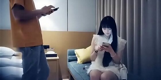 chinese peripheral female compensated dating secret live live the best looking sweet and cute girl strips off the sofa sucks milk and pushes to the