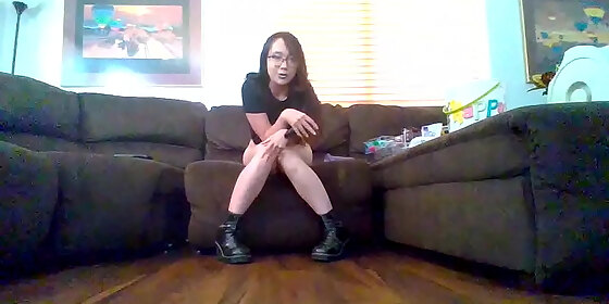 barely legal goth teen cums all over living room floor