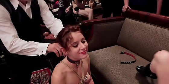 busty mistress makes redhead rimming