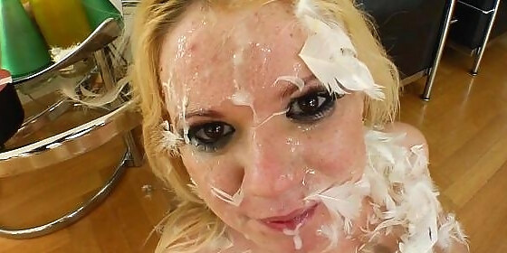 cum for cover her enjoy for spunk is as doofy as the faux cock on her face