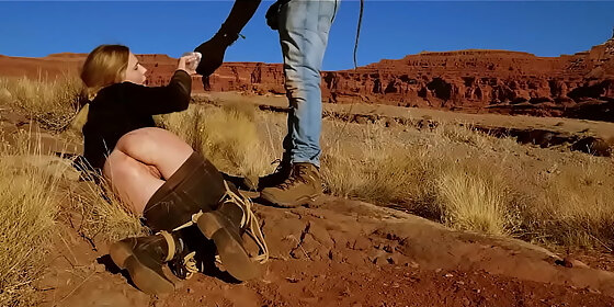 big ass blonde gets her asshole whipped then gets rough anal sex in dirt and piss a real bdsm session outdoors in the western usa with rebel rhyde