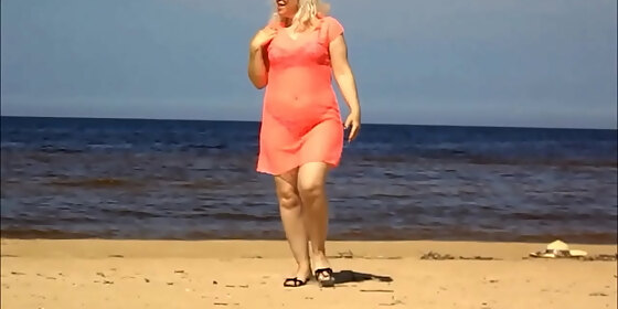 sea and island relaxing on the beach of a hot blonde
