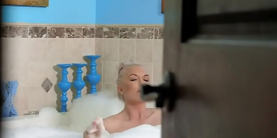 stepson catches stepmom masturbating then fucks her