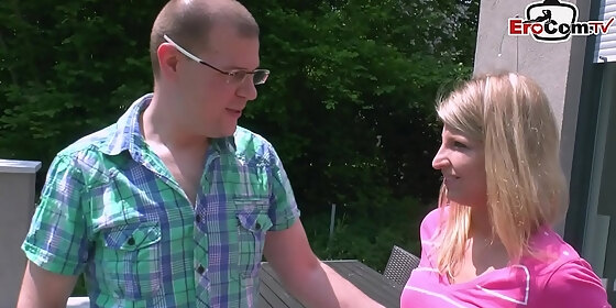 german normal couple next door make normal sex with missionar and kissing parkplatzluder