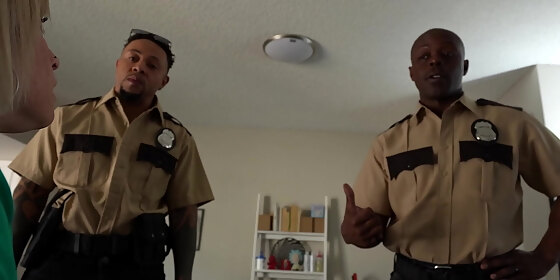 athletic blonde babe kyla keys gets fucked by two security officers
