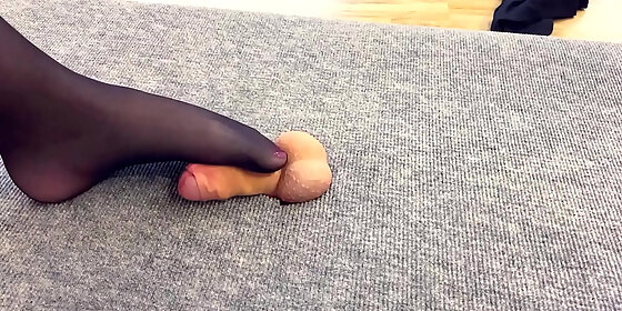 girl plays with cock and eggs on the milking table with hands and feet annycandy painboy
