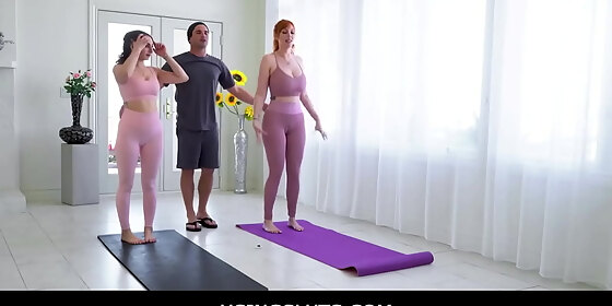 usingsluts teens have a a yoga session with the renowned yogi nathan bronson penelope kay lauren phillips
