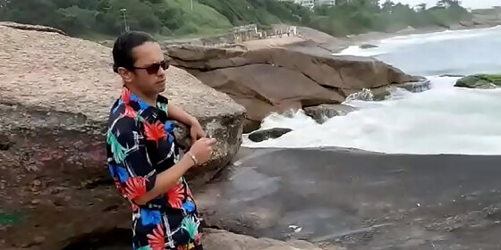 at arpoador rj admiring the view between the sea air