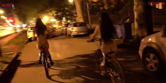 riding our bike naked through the streets of the city dollscult