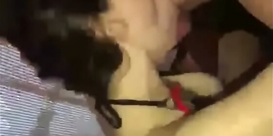 tiny slut deep throats cock