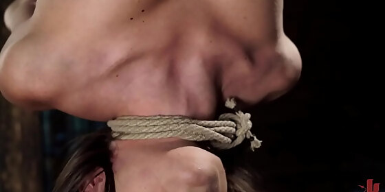 bound brunette slave feet tormented