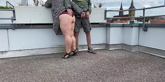 horny mother in law gets my cum in the parking lot