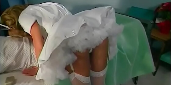young blonde nurse with juicy round ass and big boobs in living trailer park bunny luv tells her friends how she helped sperm donor to drop his load